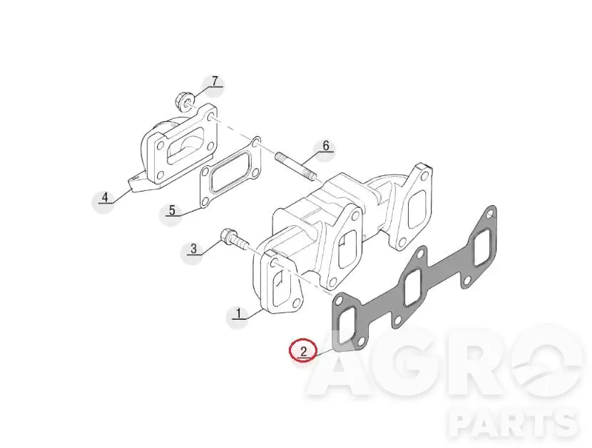 705427, Прокладка коллектора, Manitou