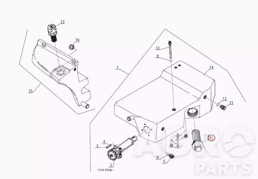 749589, Сетчатый фильтр бака, Manitou